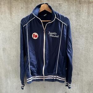 Franklin Marshall Jacket Track Navy Full Zip Long Sleeve Navy Blue Size Medium
